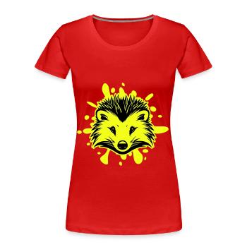 Hérisson Animal - T-shirt bio Premium Femme - rouge - Devant - Mia (176cm)