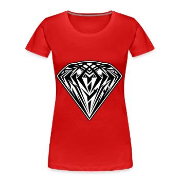 Diamant Symbol Icon - Frauen Premium Bio T-Shirt - Rot - Vorne - Mia (176cm)