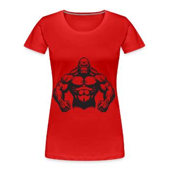 Salle de sport Gorilla Muscles Fitness - T-shirt bio Premium Femme - rouge - Devant - Mia (176cm)