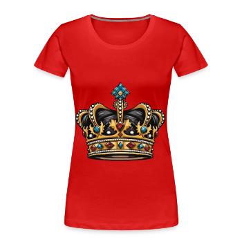 Majesté Couronne Couronne - T-shirt bio Premium Femme - rouge - Devant - Mia (176cm)