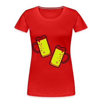 Verre à bière bière chope à bière - T-shirt bio Premium Femme - rouge - Devant - Mia (176cm)