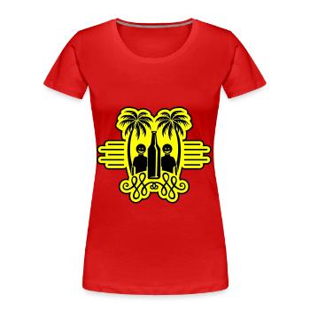 Palmen Strand Urlaub Party - Frauen Premium Bio T-Shirt - Rot - Vorne - Mia (176cm)