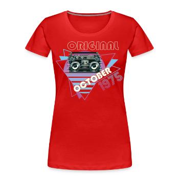 Vintage 1975 Cadeau d’anniversaire Cassette Rétro - T-shirt bio Premium Femme - rouge - Devant - Mia (176cm)