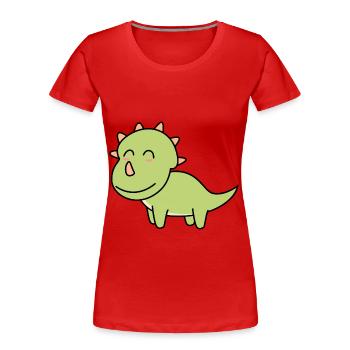 Dinosaurier triceratops Comic - Frauen Premium Bio T-Shirt - Rot - Vorne - Mia (176cm)