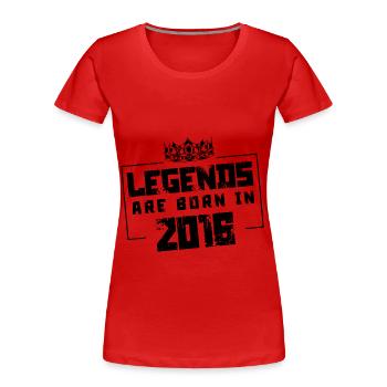 2016 Légendes nées en - T-shirt bio Premium Femme - rouge - Devant - Mia (176cm)