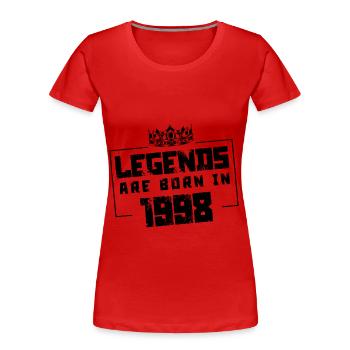 1998 Légendes nées en - T-shirt bio Premium Femme - rouge - Devant - Mia (176cm)