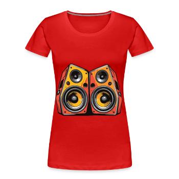 Boîtes à musique Basse - T-shirt bio Premium Femme - rouge - Devant - Mia (176cm)