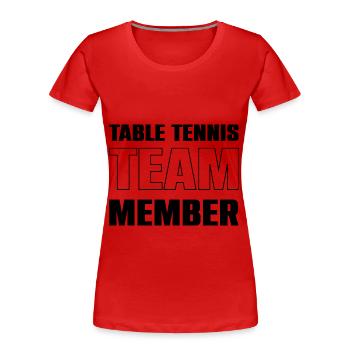 Table Tennis Team - Frauen Premium Bio T-Shirt - Rot - Vorne - Mia (176cm)