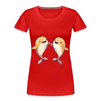 Fête amusante de bière de baleine - T-shirt bio Premium Femme - rouge - Devant - Mia (176cm)