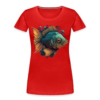 tierfreund - Frauen Premium Bio T-Shirt - Rot - Vorne - Mia (176cm)