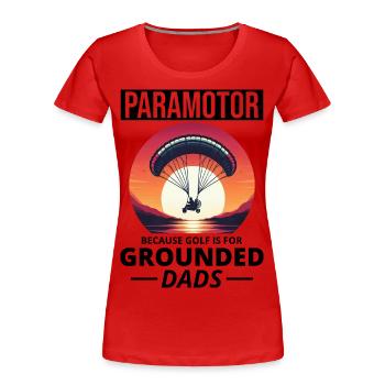 Pilote de paramoteur Paramoteur Parapente motorisé - T-shirt bio Premium Femme - rouge - Devant - Mia (176cm)