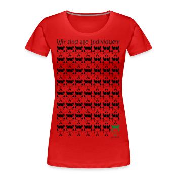 Kleine Monster - Individuell - Frauen Premium Bio T-Shirt - Rot - Vorne - Mia (176cm)