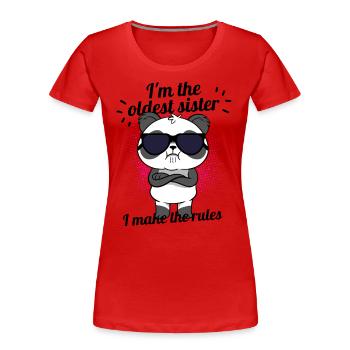 Big Sister - Panda Bear - Women's Premium Organic T-Shirt - red - Front - Mia (176cm)