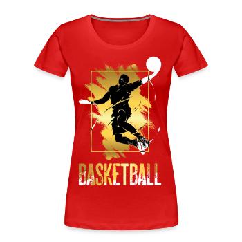 Basketball Basketball Player Dunking Gold Splash - Women's Premium Organic T-Shirt - red - Front - Mia (176cm)