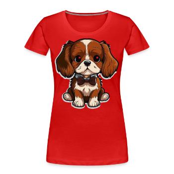Eleganter Welpe - Frauen Premium Bio T-Shirt - Rot - Vorne - Mia (176cm)