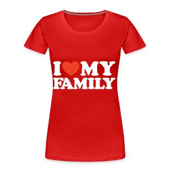 I love my family heart shirt - Women's Premium Organic T-Shirt - red - Front - Mia (176cm)