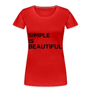 Simple Is Beautiful - Frauen Premium Bio T-Shirt - Rot - Vorne - Mia (176cm)