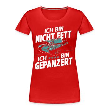 Panzer Kampfpanzer Panzerkampfwagen Panzerfahrer - Frauen Premium Bio T-Shirt - Rot - Vorne - Mia (176cm)