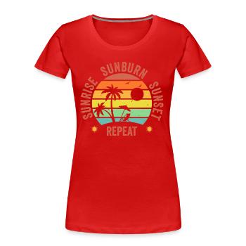 Sonnenaufgang - Frauen Premium Bio T-Shirt - Rot - Vorne - Mia (176cm)