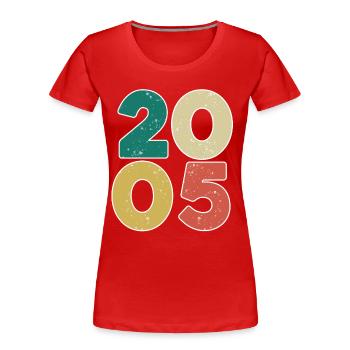 2005 - Year 2005 - Year 2005 - Women's Premium Organic T-Shirt - red - Front - Mia (176cm)
