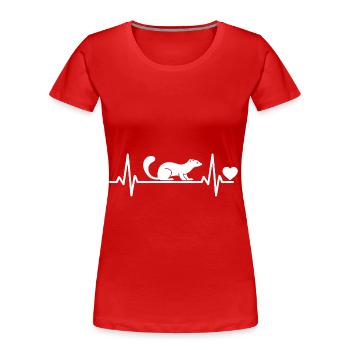 Wiesel - Frauen Premium Bio T-Shirt - Rot - Vorne - Mia (176cm)
