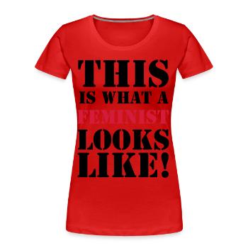 Feminist - Women's Premium Organic T-Shirt - red - Front - Mia (176cm)