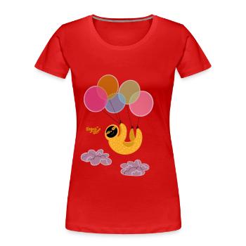 Faultier - Frauen Premium Bio T-Shirt - Rot - Vorne - Mia (176cm)