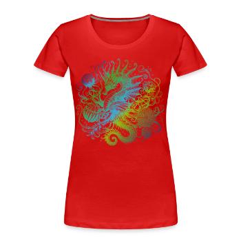 Seepferdchen - Frauen Premium Bio T-Shirt - Rot - Vorne - Mia (176cm)