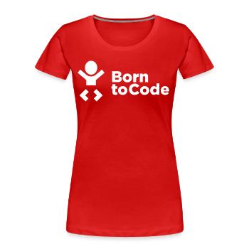 Born to Code - Frauen Premium Bio T-Shirt - Rot - Vorne - Mia (176cm)
