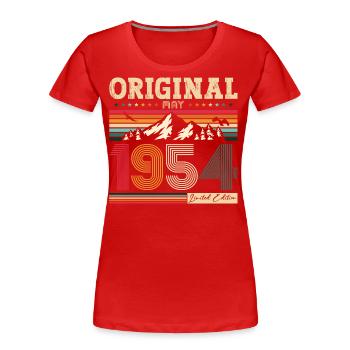 Original Mai 1954 Millésime 1954 Anniversaire 1954 - T-shirt bio Premium Femme - rouge - Devant - Mia (176cm)