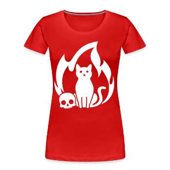 Ronronnement - T-shirt bio Premium Femme - rouge - Devant - Mia (176cm)