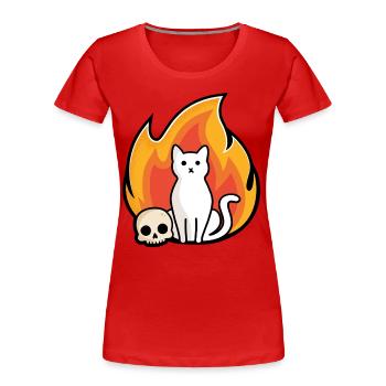 Ronronnement - T-shirt bio Premium Femme - rouge - Devant - Mia (176cm)