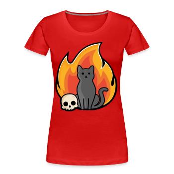 Ronronnement - T-shirt bio Premium Femme - rouge - Devant - Mia (176cm)