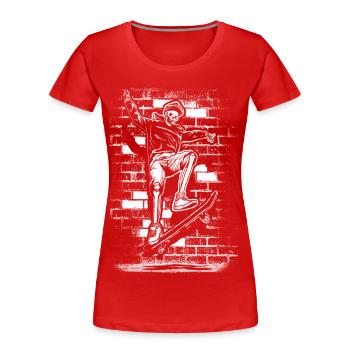 Skate | Skater | skateboard - Women's Premium Organic T-Shirt - red - Front - Mia (176cm)