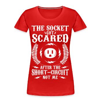 Lustiger Elektriker Spruch - Frauen Premium Bio T-Shirt - Rot - Vorne - Mia (176cm)