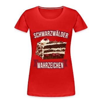 Schwarzwälder Kirschtorte Wahrzeichen Geschenk - Frauen Premium Bio T-Shirt - Rot - Vorne - Mia (176cm)