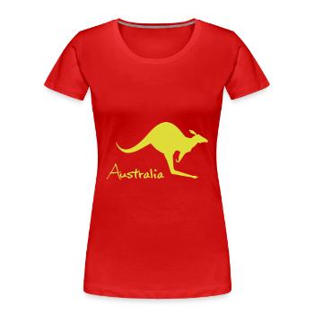 australia kangaroo - Australien kangaroo - Frauen Premium Bio T-Shirt - Rot - Vorne - Mia (176cm)