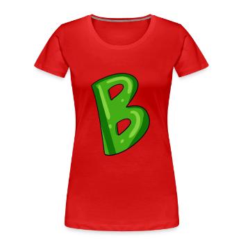 B - Women's Premium Organic T-Shirt - red - Front - Mia (176cm)