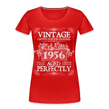 1956| Vintage Perfectly seit 1956 Geburtstag - Frauen Premium Bio T-Shirt - Rot - Vorne - Mia (176cm)