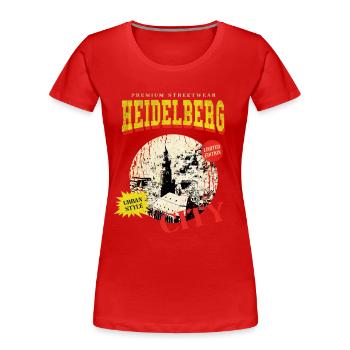 Heidelberg Allemagne City Skyline Vintage Retro - T-shirt bio Premium Femme - rouge - Devant - Mia (176cm)