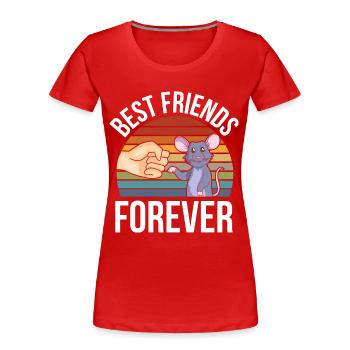 Ratte als Haustier | Ratten Nagetiere Geschenkidee - Frauen Premium Bio T-Shirt - Rot - Vorne - Mia (176cm)