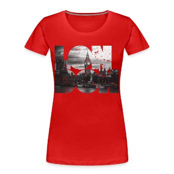 London - Frauen Premium Bio T-Shirt - Rot - Vorne - Mia (176cm)