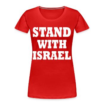 Stand with israel - Frauen Premium Bio T-Shirt - Rot - Vorne - Mia (176cm)