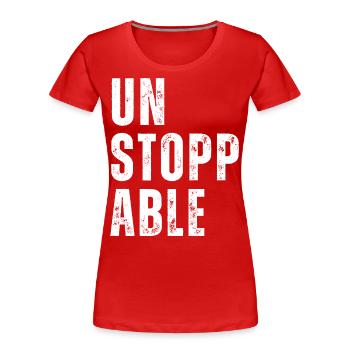 Motivation fitness imparable Sports imparables - T-shirt bio Premium Femme - rouge - Devant - Mia (176cm)