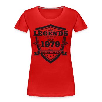 Légende Mai 1979 Millésime 1979 Anniversaire 1979 - T-shirt bio Premium Femme - rouge - Devant - Mia (176cm)