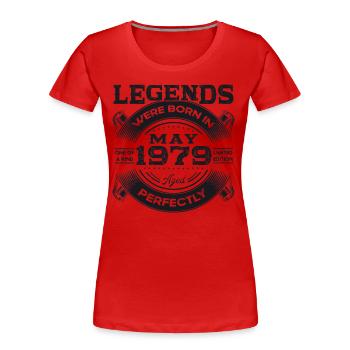 Légende Mai 1979 Millésime 1979 Anniversaire 1979 - T-shirt bio Premium Femme - rouge - Devant - Mia (176cm)