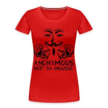 anonym Schaum Alkohol trinken Bier humou - Frauen Premium Bio T-Shirt - Rot - Vorne - Mia (176cm)