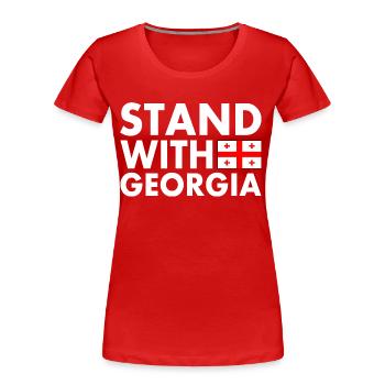 Georgien - Frauen Premium Bio T-Shirt - Rot - Vorne - Mia (176cm)