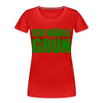 ich wähle grün - Frauen Premium Bio T-Shirt - Rot - Vorne - Mia (176cm)