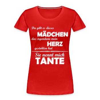 Ich liebe meinen Nichte - Tante - Frauen Premium Bio T-Shirt - Rot - Vorne - Mia (176cm)
